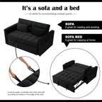 Gewnee 55'' Modern Convertible Velvet Sofa Bed with Pull-Out Twin Bed, Adjustable Backrest for Living Room, Office (Dark Gray)