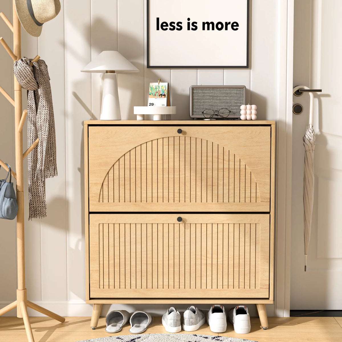 Shoe Storage Cabinet with 2 Flip Drawers, Modern Shoe Cabinet Storage for Entryway, Entryway Shoe Storage
