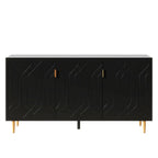 Modern TV Stand for TV up to 70 inch, Media Entertainment Center, Entryway Console Table with Adjustable Shelves,Storage Sideboard Cabinet for Living Room Kitchen, Black