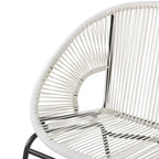 Aspen Modern Outdoor Patio Basket Loveseat, Hammock Weave Design, Metal Frame, Green