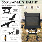 Danrelax 360�� Silent Camo Hunting Blind Chair, Armrests, Side Pouch, Telescopic Legs