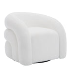 360�� Swivel Accent Chair for Living Room, Boucle Barrel Armchair Single Sofa Chair Reading Chair, Sage Green