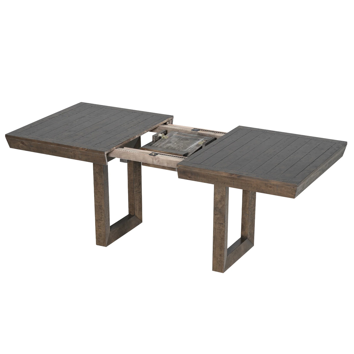 Harper & Bright Designs Farmhouse 7 Pieces Extendable Dining Table Set for 6, Solid Wood Kitchen Table with Butterfly Leaf and 6 Upholstered Chairs, Brown