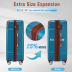 DUOSONG Hardshell Luggage Sets 4 Pieces 20"+24"+28" Luggages And Cosmetic Case Spinner Suitcase With Tsa Lock Lightweight White ABS Travel Luggage Hard Case