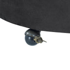 Swivel Barrel Chair, Modern Velvet Upholstered Lounge Chair with Button Tufted Design and Movable Wheels, Round Club Chair with 3 Pillows for Bedroom, Living Room, Lounge, Hotel. Black.