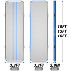WARMOUNTS Tumbling Mat, 10 ft Inflatable Air Gymnastics Training Mats w/ Electric Pump, 4'' Thick Tumble Track for Home, Gym, Cheerleading, Water, Outdoor