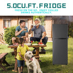 JIEJIA 5.0 Cu.Ft Apartment Size Refrigerators with Separate Freezer, 2 Door Refrigerator, Small Fridge with Freezer, Gray
