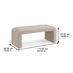 Better Homes & Gardens Juliet Velvet Waterfall Bench, Beige