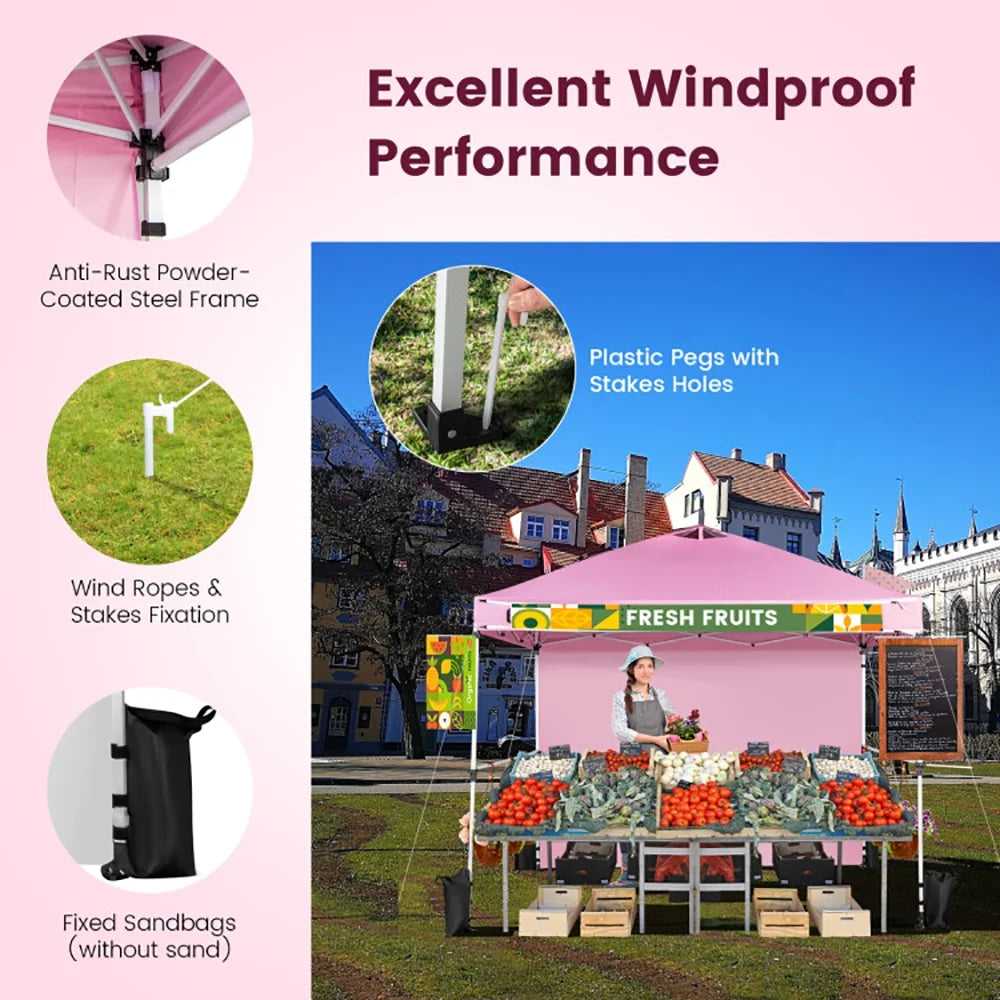 Gvn 10 x 10 ft Pink Pop up Outdoor Canopies, Waterproof