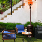 Costway 50000 BTU Propane Patio Heater Standing Steel with Wheels Grey