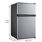Mainstays 3.2 Cu. ft. 2-Door Refrigerator with Freezer, Stainless Steel Look