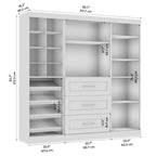Bestar Pur 86W Closet Organizer System in White - Engineered Wood