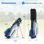 Costway Men's Complete Golf Clubs Package Set 10 Pieces Includes Alloy Driver