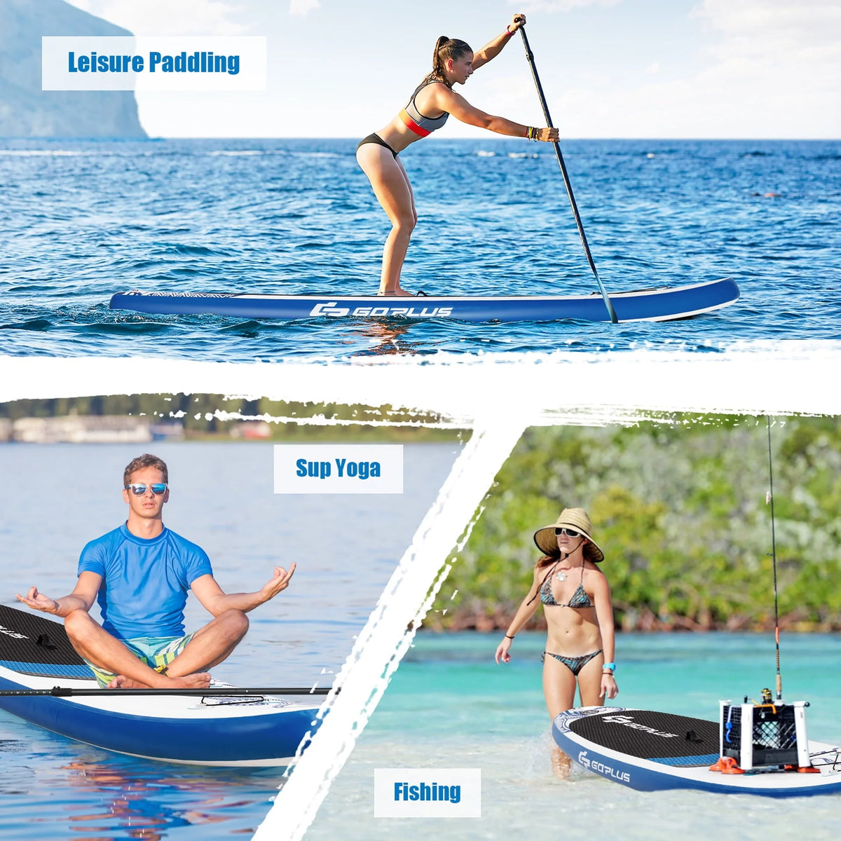 Goplus 10.5�?Inflatable Stand Up Paddle Board 6" Thick SUP W/Carrying Bag Aluminum Paddle