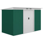 Outsunny 4.6' x 9' Metal Outdoor Storage Shed, Garden Utility Tool House with Double Lockable Doors for Backyard, Patio, Lawn, Garage, White