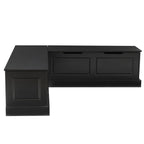 Linon Nook Bench Collection L-Shaped Wood Farmhouse Breakfast Bench with Hidden Storage, White