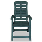 vidaXL Reclining Patio Chairs Outdoor Stack Dining Chair with Armrest Plastic