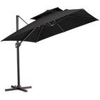 Pellebant 10 ft. x 10 ft. Square Double Top Patio Cantilever Umbrella, Navy Blue