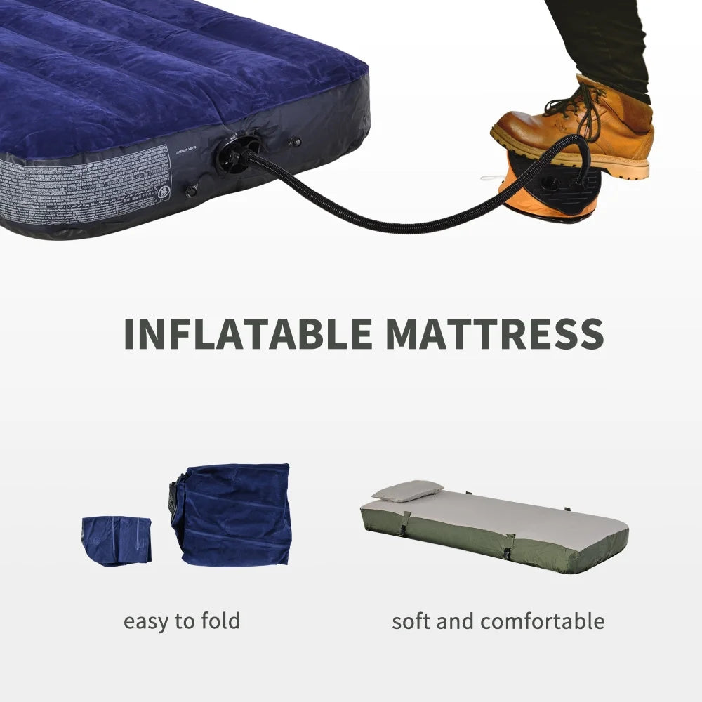 Multi functional folding adult camping bed, elevated tent with sleeping bag, portable single camping bed