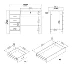 Tvilum Walden 5 Drawer Office Desk with 1 Locking Drawer for Adults, White