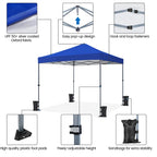 Renwick 8x8 Ft Instant Pop Up Canopy with One Push To Lock Setup Mechanism, Blue