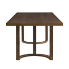 Christopher Knight Home 7-Piece Dining Set with 95" Wood Table, Curved Back Upholstered Armchairs, Walnut & Beige