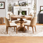 My Texas House Saylor Farmhouse Dining Chair Set, Natural Wood, Set of 2