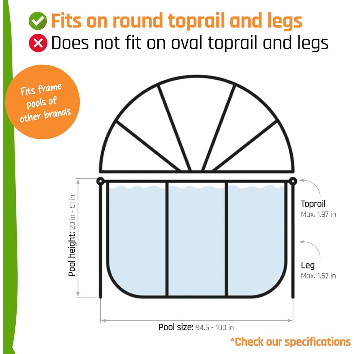 EXIT Toys UV Resistant Pool Covers, PVC Transparent, 104" x 104" x 55"