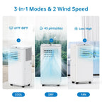 TROPOW Portable Air Conditioners 8000BTU, Air Conditioners 3-in-1 Cools up to 350 Sq. Ft, Indoor Standing AC Unit w/Dehumidifier, Window Kit, White
