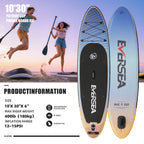 MSEASFREE 10' Inflatable Stand up Paddle Board,with Premium SUP Paddle Board Accessories,Non-Slip Comfort Deck for Youth & Adults