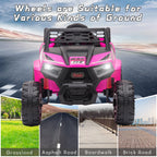 TOBBI 12V Kids Electric off-Road UTV Truck Car Battery Powered Ride on Toys for Girls with LED Headlights, Music, Horn