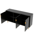 Modern TV Stand for TV up to 70 inch, Media Entertainment Center, Entryway Console Table with Adjustable Shelves,Storage Sideboard Cabinet for Living Room Kitchen, Black