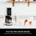 Ninja CREAMi Ice Cream Maker, for Gelato, Mix-ins, Milkshakes, Sorbet, Smoothie Bowls & More, 5 One-Touch Programs, with (2) 16 oz Pint Containers & Lids, Perfect for Kids, White, NC300WH