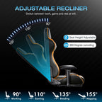 JONPONY Big and Tall 500LBS Gaming Chair, Ergonomic Design, Gamer Chair PU Leather with Footrest and Lumbar Support, High Back Office Chair Support 8 Hours Long Sitting,Red Computer Chair,Red