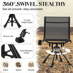 Danrelax 360�� Silent Camo Hunting Blind Chair, Armrests, Side Pouch, Telescopic Legs