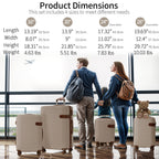 Luggage Sets,4-Piece Lightweight Suitcase Set with 4 Packing Cubes and TSA Lock, Hardshell Suitcases with Spinner Wheels, (16/20/24/28 ),Brown
