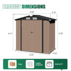 Clouddwell 6 ft. x 4 ft. Outdoor Storage Shed, Metal Garden Shed with Lockable Doors & Sloped Roof for Backyard, Patio, Poolside