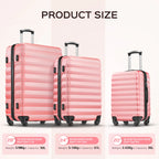 9 Piece Luggage Sets, Hard 20 24 28 inch Luggage with 6 Pieces Organize Bags Travel Suitcases Sets with Wheels, Rose