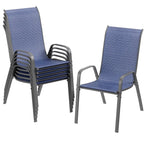 Pirecart Set of 4 Patio Dining Chairs, Textilene Outdoor Stacking Chairs for Poolside, Backyard, Garden