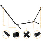 ZenSports 450lbs Adjustable 9FT Double Steel Hammock Stand Frame W/Portable Carry Bag, Black