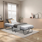 Full Size Folded Bed with Mattress, 75" x 54" Folding Bed, Twin Bed, Rollaway Bed Guest Bed for Adults with Sturdy Frame