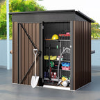 UFORIC 5x3ft Outdoor Storage Shed,Metal Garden Organizer, Lockable Door,Backyard,Garden,Dark Gray
