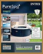 INTEX PureSpa�?Plus Bubble Inflatable Hot Tub Set - 4 Person Spa with Energy Efficient Spa Cover