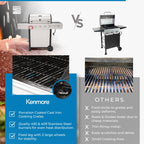 Kenmore BBQ Propane Gas Grill - 5 Burners with Side Burner & Searing Zone, 644 Sq. In. Stainless Steel Grill, 66,000 BTU, Ideal for Outdoor Cooking, Patio & Backyard, Black