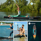 LNOW 10'6 Inflatable Stand Up Paddle Board  6' Thick SUP Paddle Board with Paddleboard Accessories Triple Action Pump