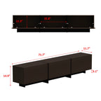 KULAGAGA 71.7" Wide TV Stand with 3 Flip-Down Drawers,Modern Media Console Table & Entertainment Center,Dark Brown