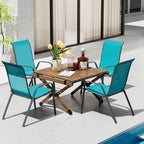 Pirecart Set of 4 Patio Dining Chairs, Textilene Outdoor Stacking Chairs for Poolside, Backyard, Garden