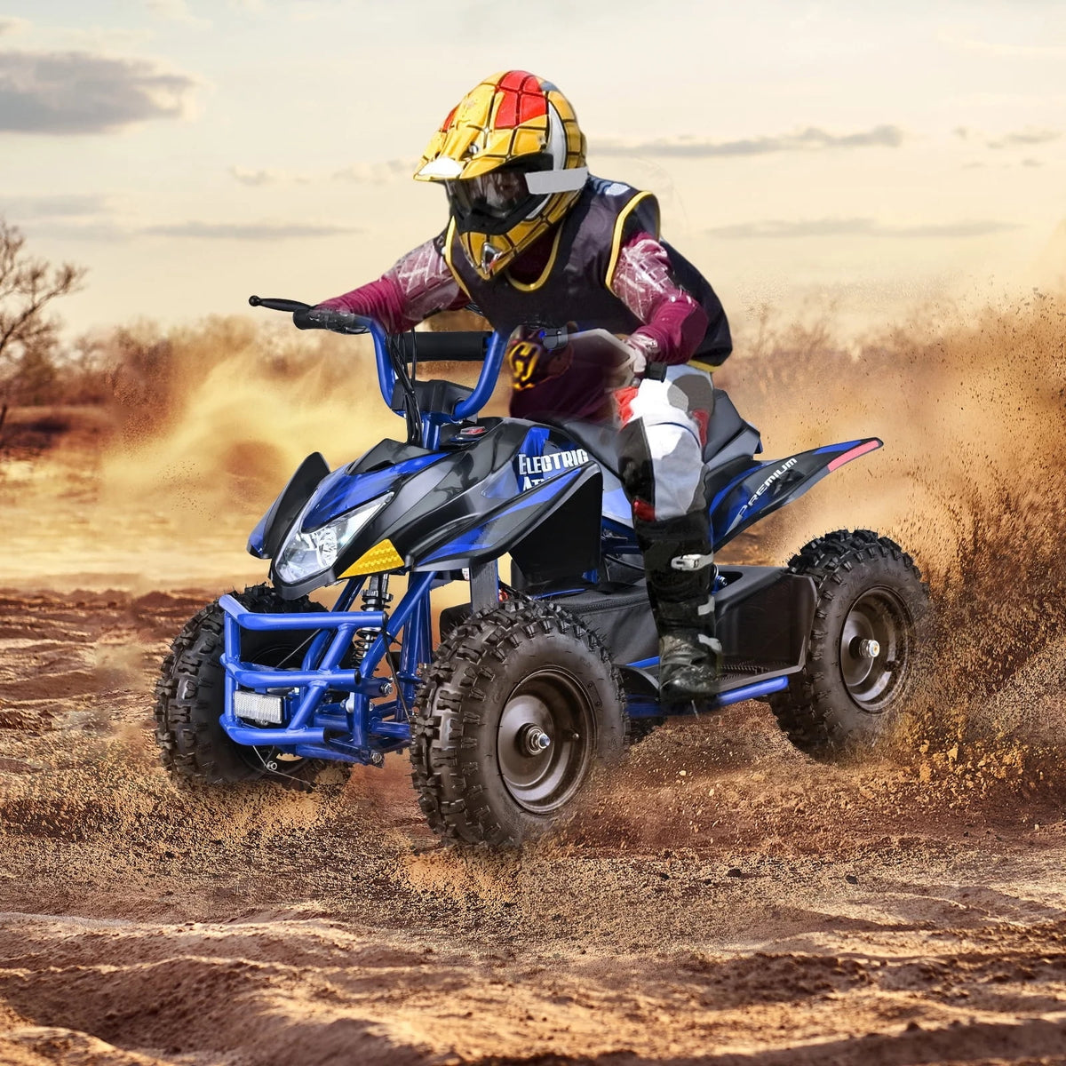 Aoemoe 500W Ride-On Racer �C 15mph Speed, 36V Battery, 45�C60 Min Play, Blue