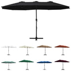 vidaXL Garden Parasol Blue Polyester fabric, Aluminum pole and ribs Large