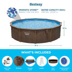 Bestway Hydrium 15' x 48" Steel Wall Above Ground Swimming Pool Set, Gray